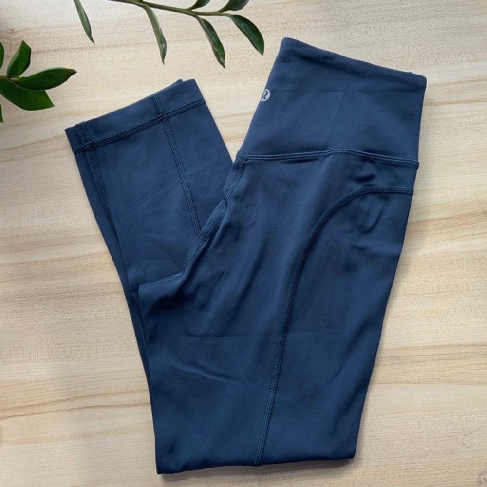 Lululemon Pushing Limits Crop 21" 4 Nulu Align Jaded Blue Teal Leggings RARE